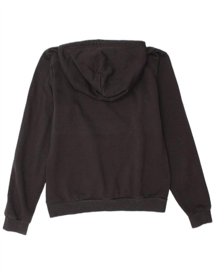 Puma feminino gráfico moletom com capuz UK 12 médio algodão preto