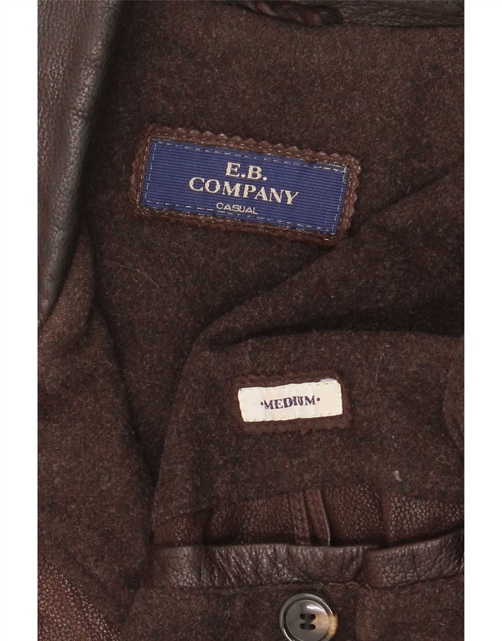 E. B. Casaco de couro masculino Company UK 38 marrom médio