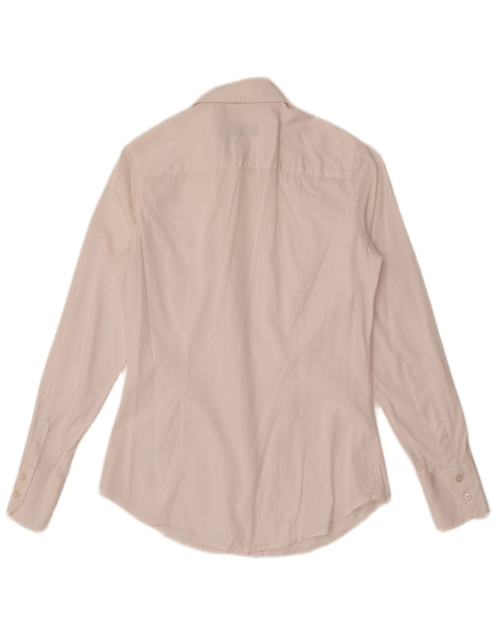 Camisa feminina Fred Perry UK 10 pequena branca