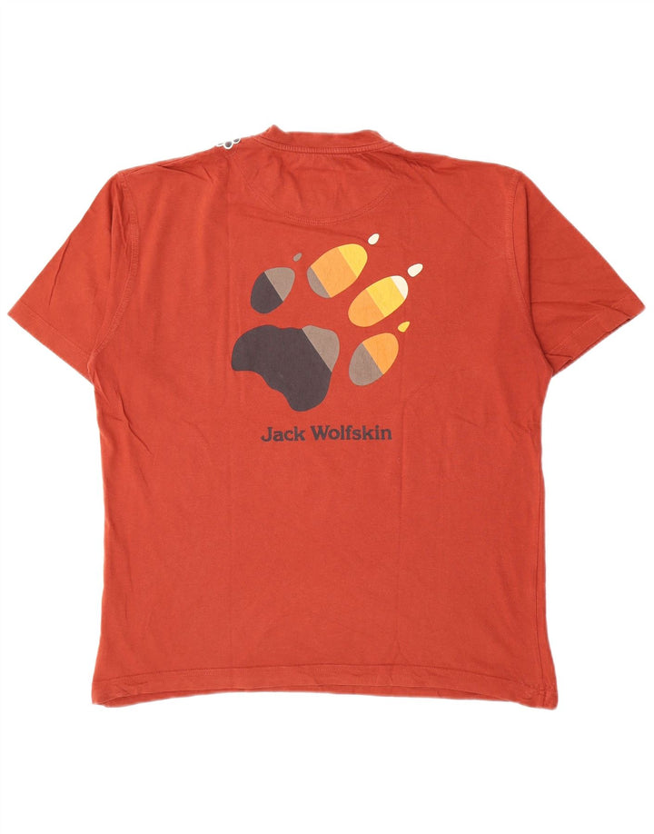 Camiseta gráfica masculina Jack Wolfskin Top médio algodão vermelho