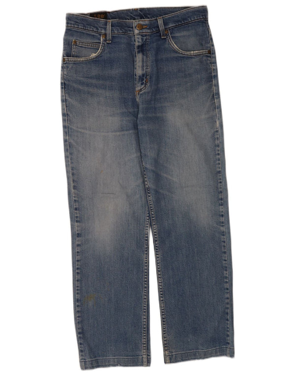 Lee Mens Straight Jeans W30 L28 Azul Algodão