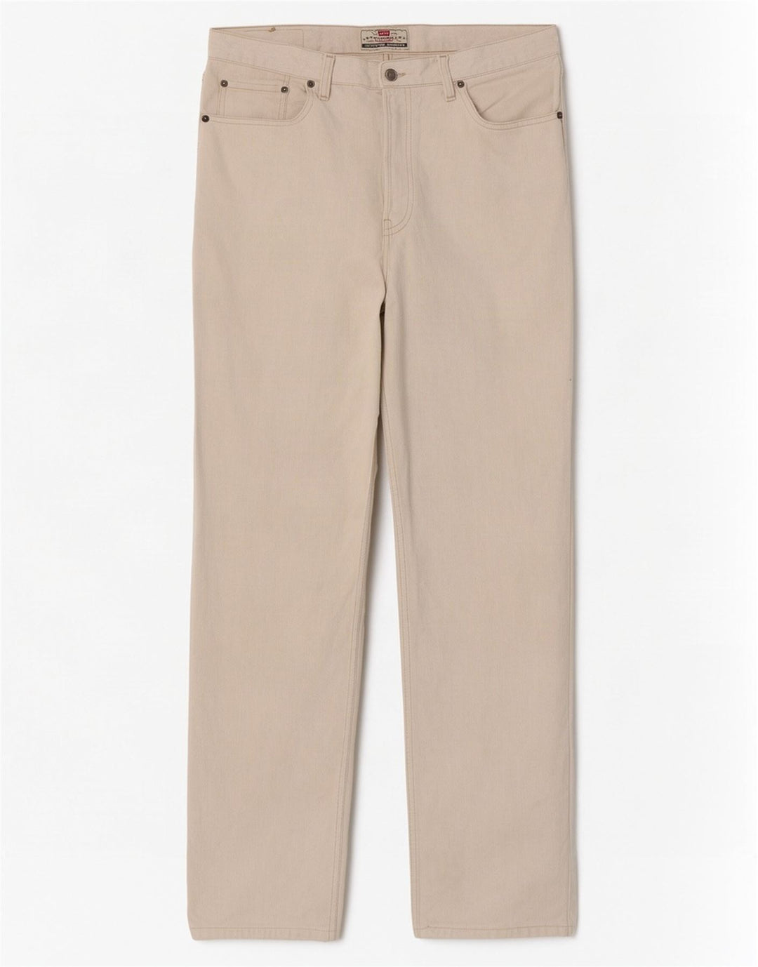 Jeans retos masculinos Levi's W36 L34 algodão bege