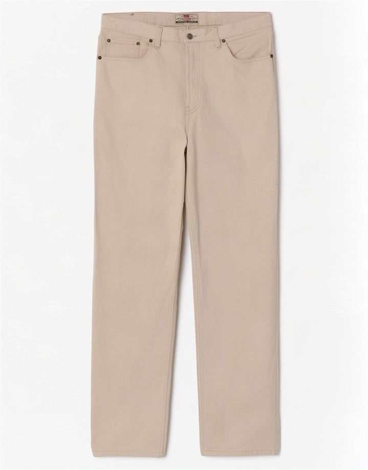 Jeans retos masculinos Levi's W36 L34 algodão bege