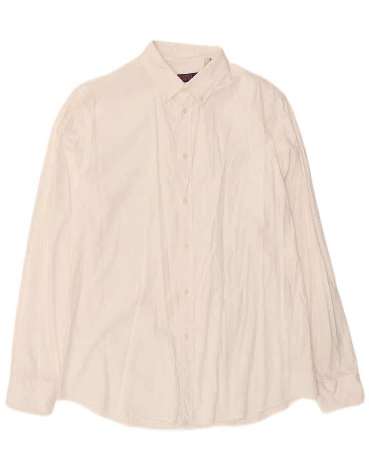 Camisa masculina Trussardi Regular Fit tamanho 43 grande algodão branco