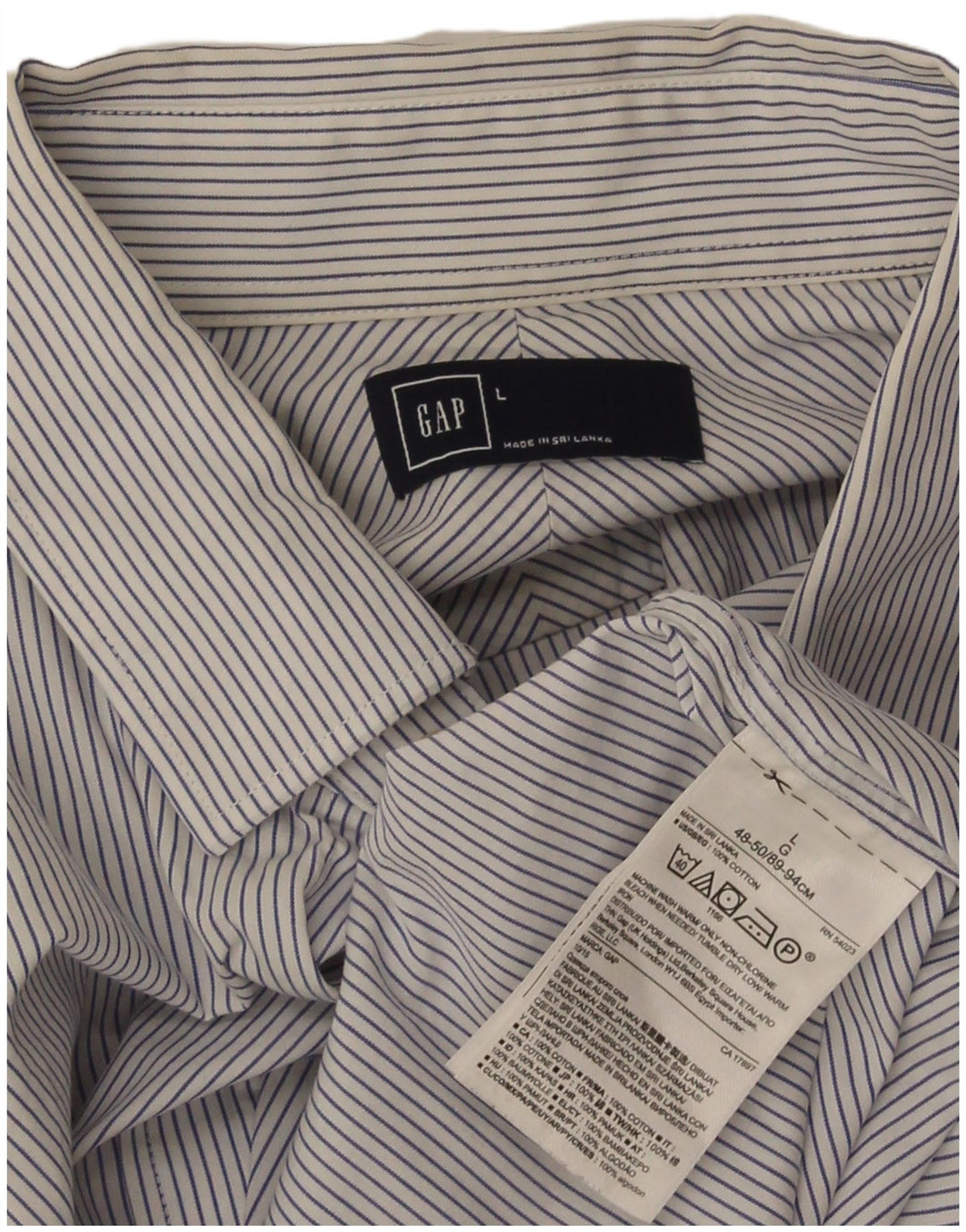 Camisa masculina Gap de algodão listrado azul grande