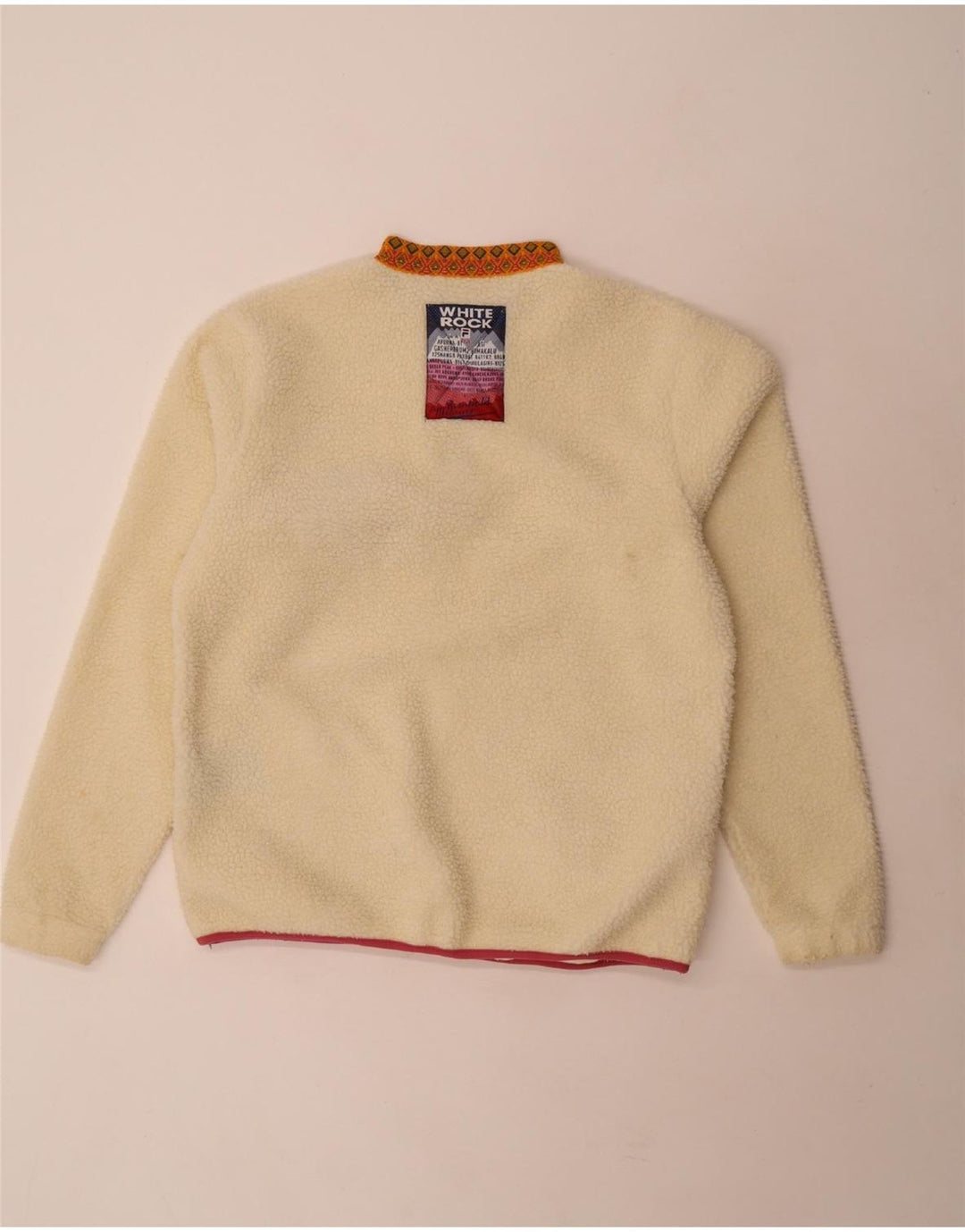 Fila Womens Limited Edition Fleece Jumper UK 14 Médio Off White