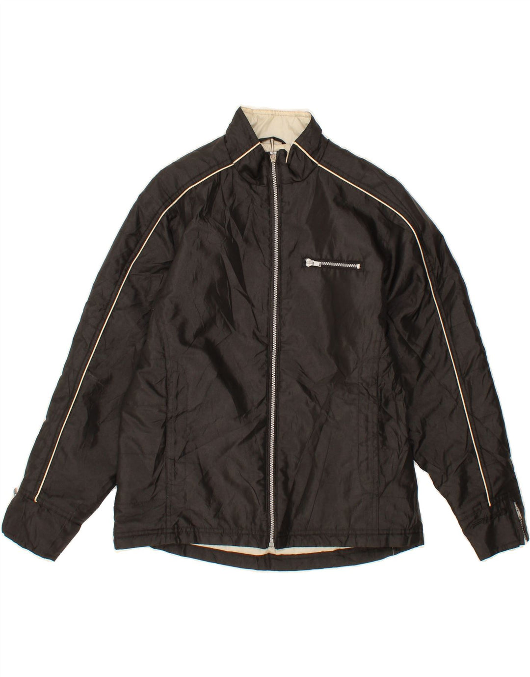 FILA Womens Tracksuit Top Jacket UK 14 Medium Black Nylon Vintage Fila and Second-Hand Fila from Messina Hembry 