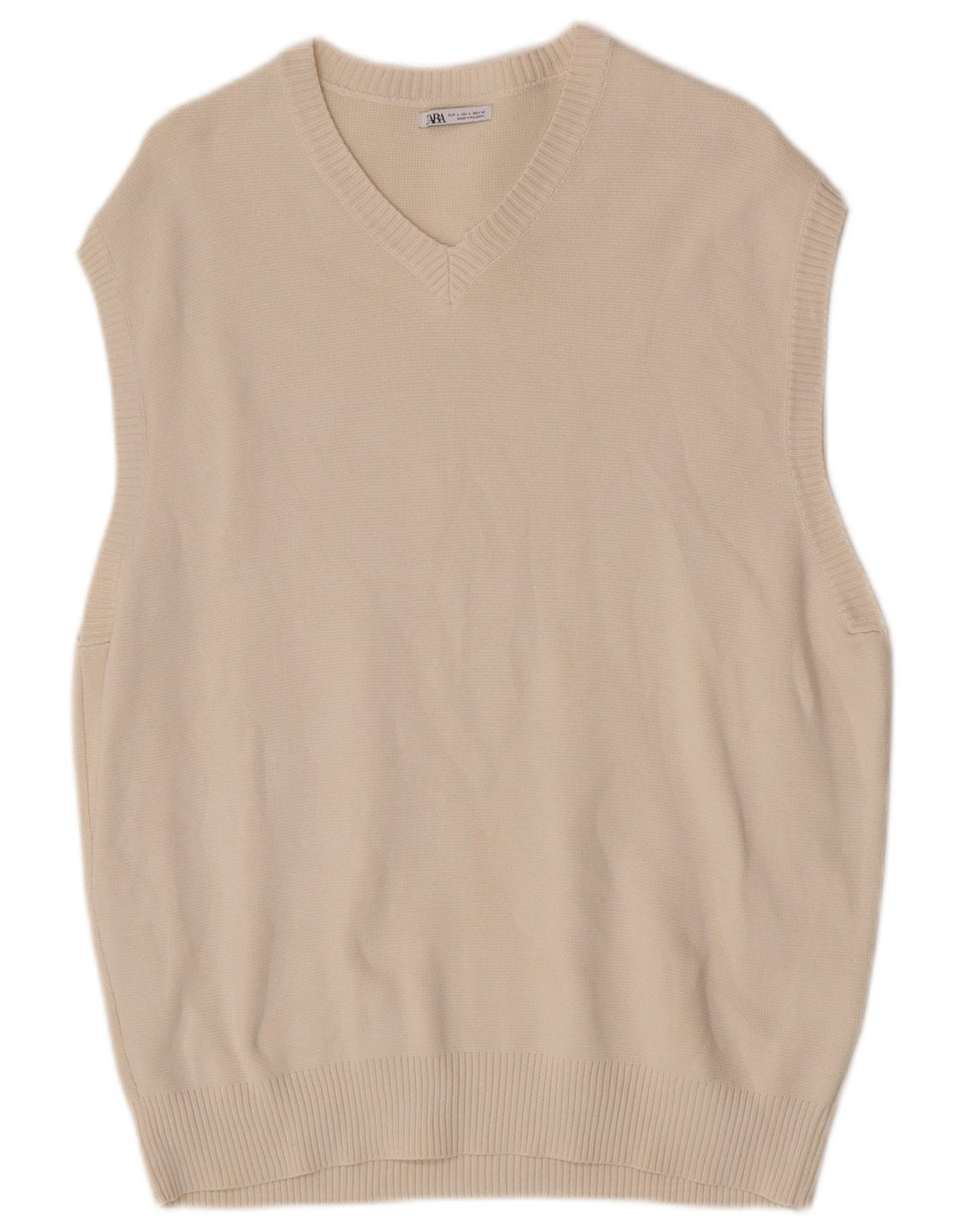 Regata masculina Zara com colete grande de algodão branco