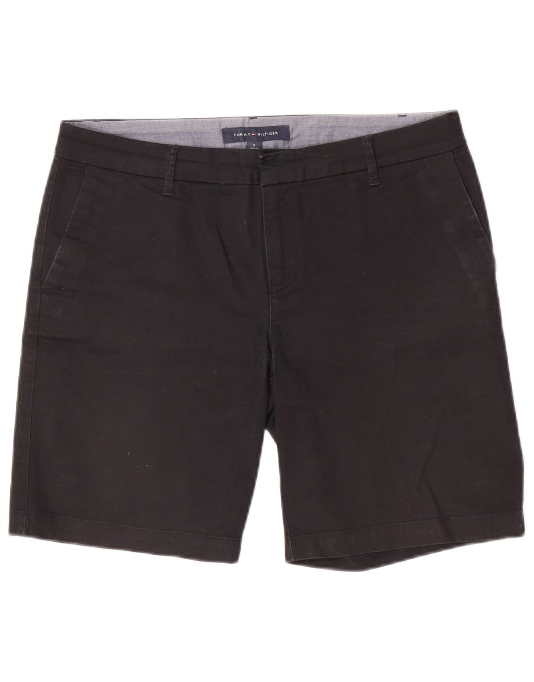 Shorts Chino feminino Tommy Hilfiger US 8 médio W32 algodão preto