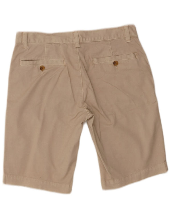 Shorts Chino feminino de cintura baixa Armani Exchange EUA 0 XS W30 algodão bege