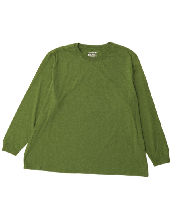 Top gráfico feminino Carhartt de ajuste solto manga comprida Reino Unido 24/26 3XL algodão verde