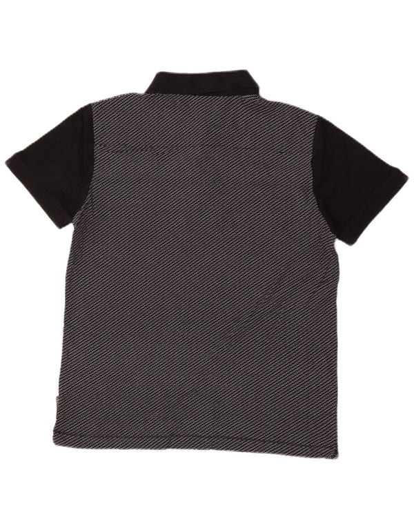 Camisa polo masculina French Connection algodão manchado preto pequeno