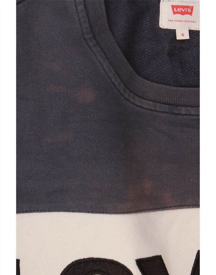 Moletom gráfico masculino Levi's Jumper pequeno verde colorblock algodão