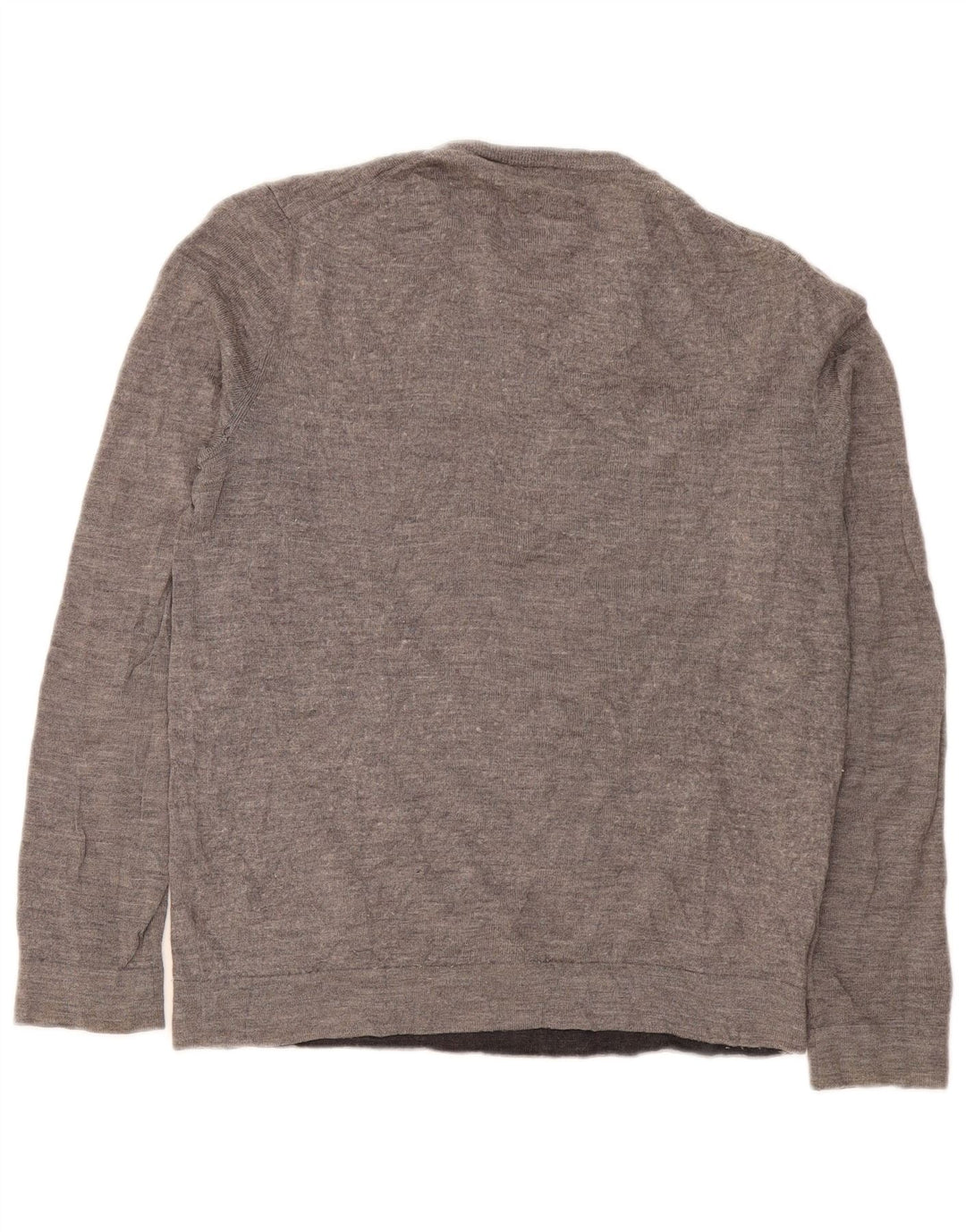 Suéter masculino Calvin Klein com gola redonda, lã merino manchada cinza médio