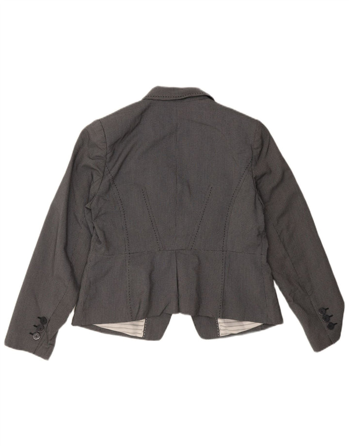 Jaqueta blazer feminina de 1 botão Marks & Spencer Reino Unido 14 xadrez cinza médio