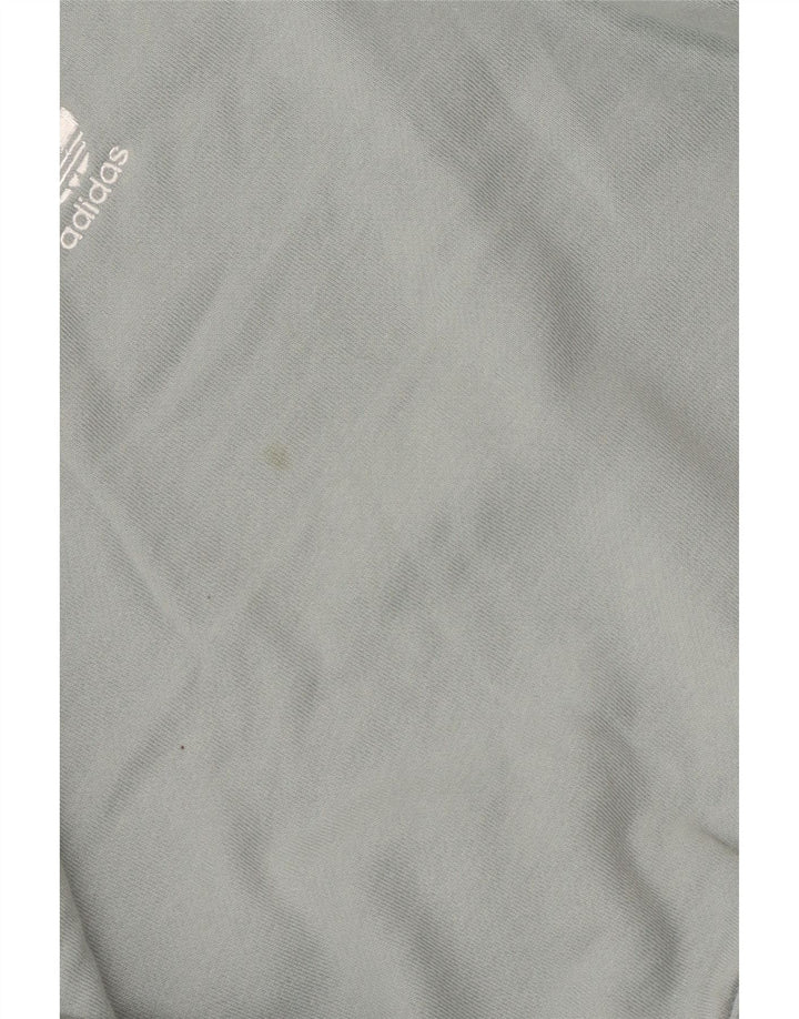 Adidas Womens Crop Oversized Moletom Jumper UK 6 XS Azul Algodão