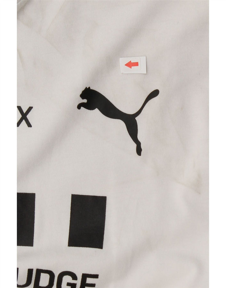 Puma Mens Graphic T-Shirt Top Médio Algodão Branco