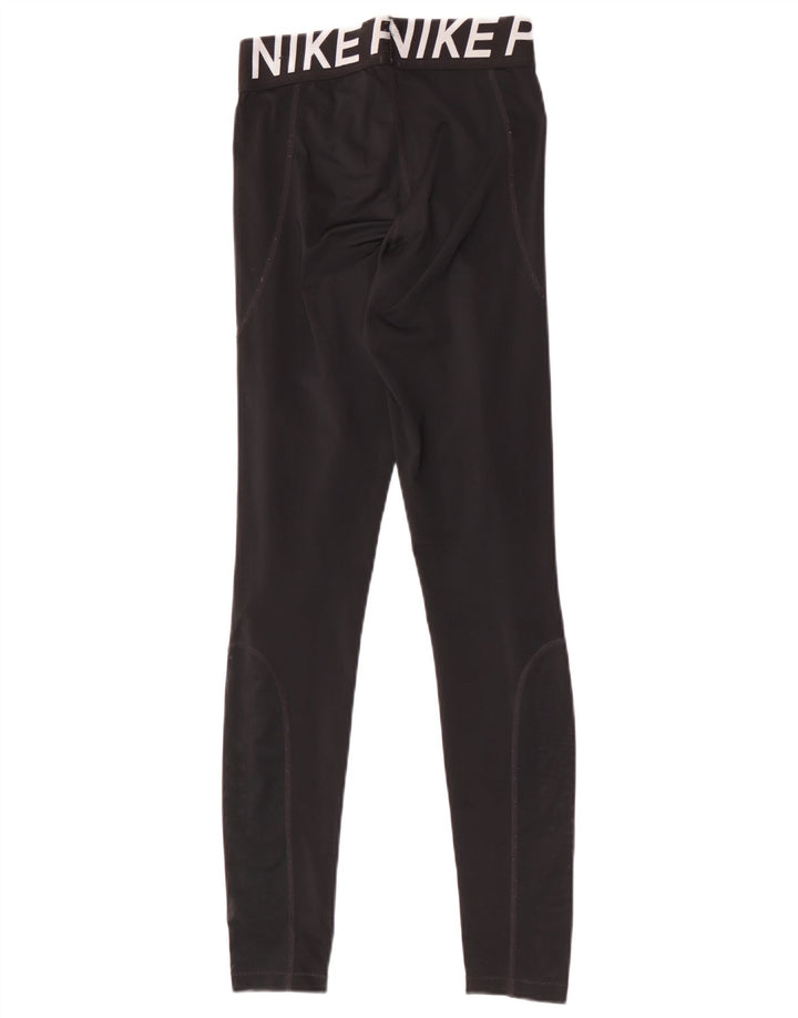 Leggings Nike Womens Dri Fit Graphic UK 8 Pequeno Poliéster Preto