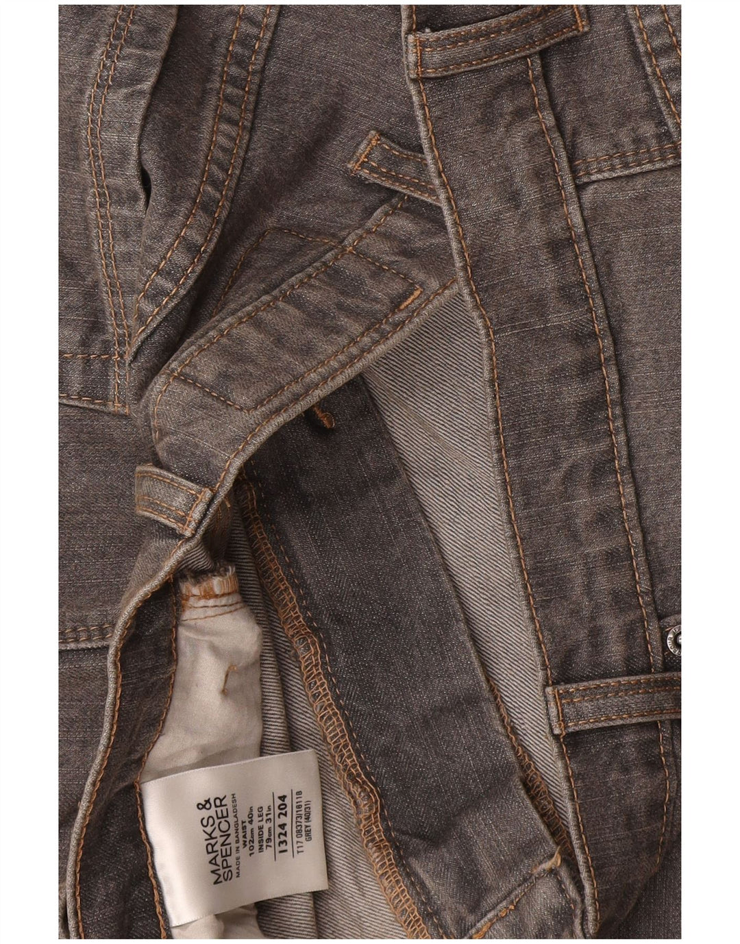 Jeans retos masculinos Marks & Spencer W40 L31 algodão cinza