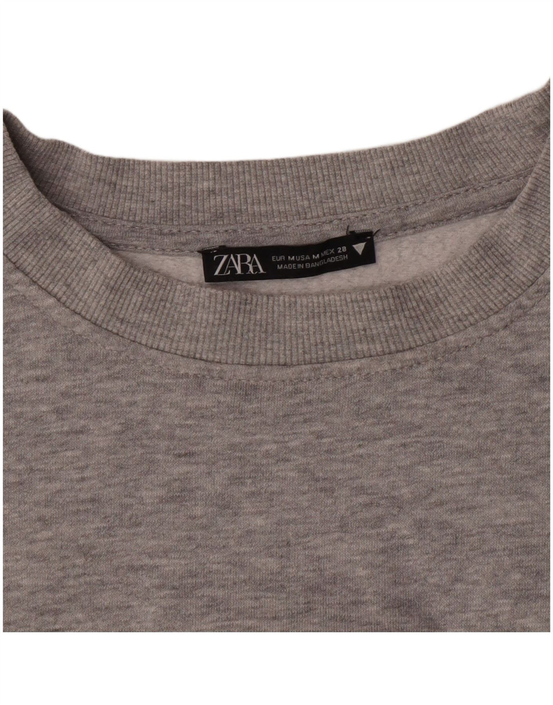 Zara Womens Crop Sweatshirt Jumper Reino Unido 12 Médio Cinza