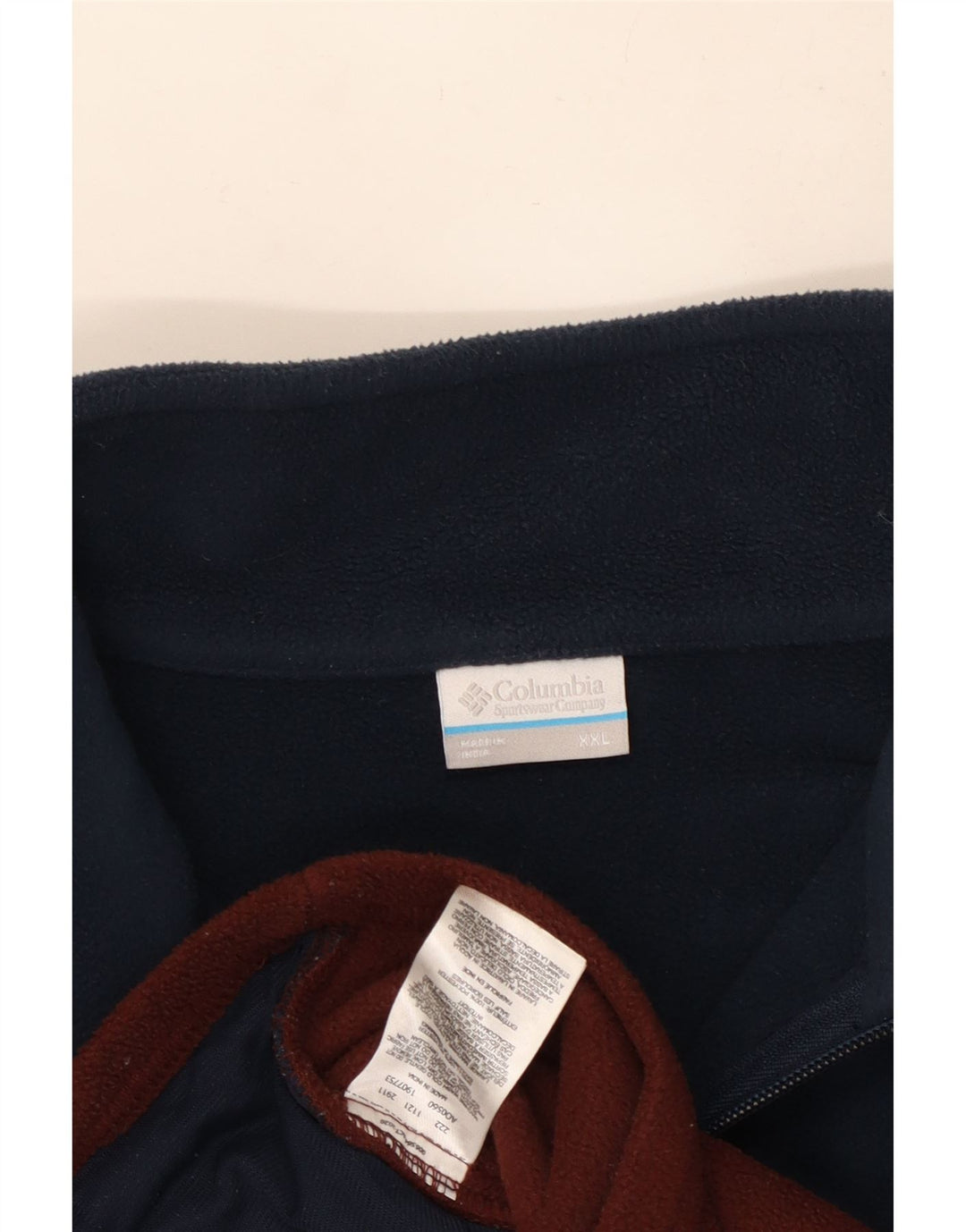 Jaqueta de lã masculina Columbia UK 44 2XL poliéster colorblock marrom