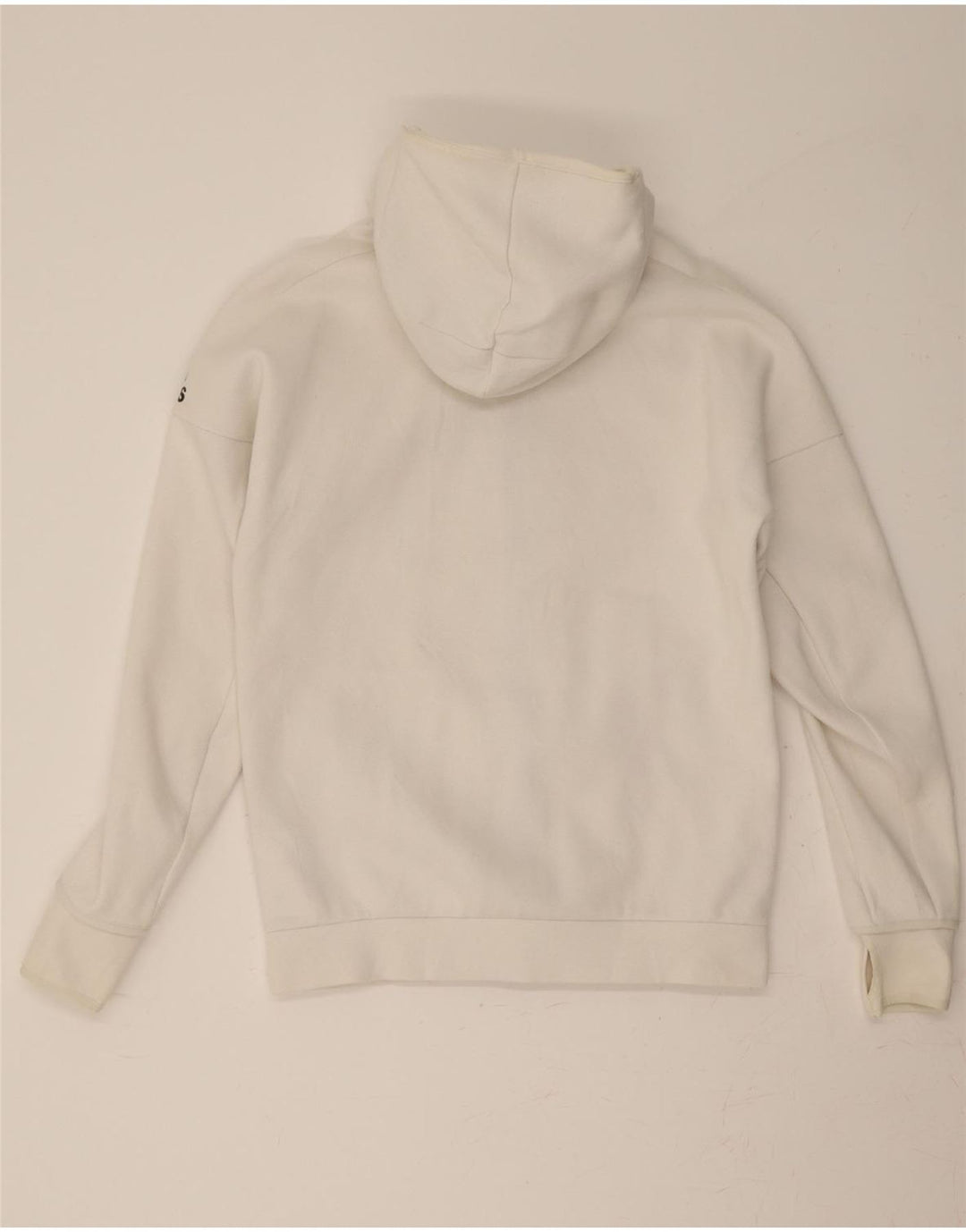 ADIDAS Mens Zip Hoodie Sweater Médio Algodão Branco
