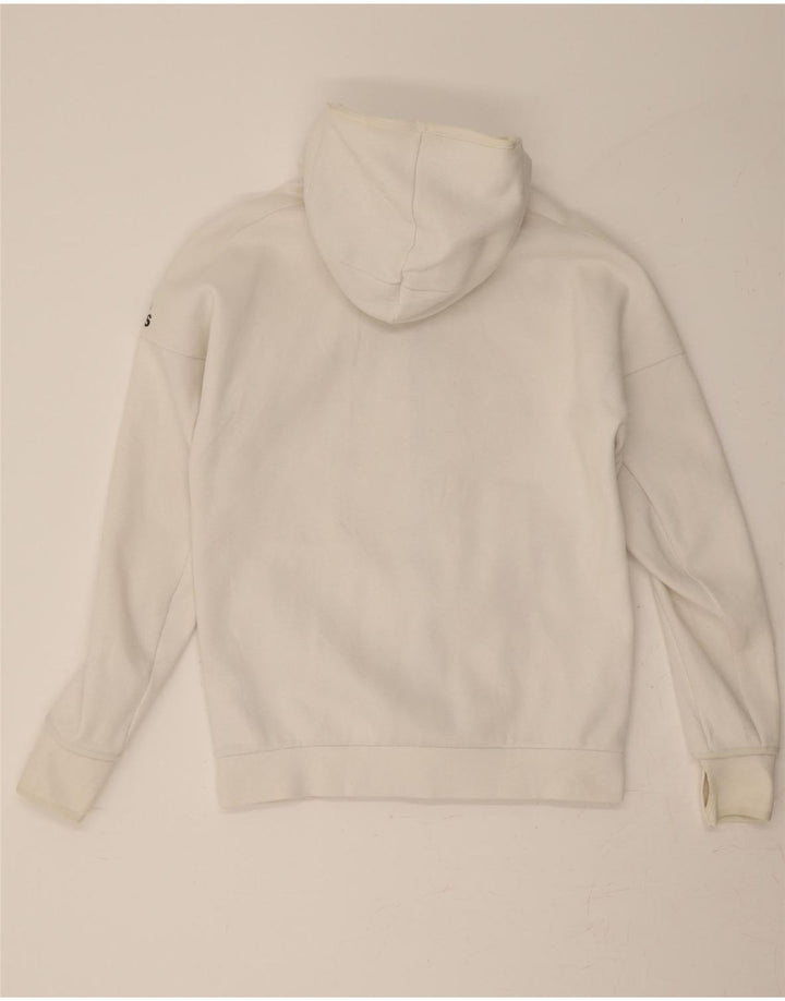 ADIDAS Mens Zip Hoodie Sweater Médio Algodão Branco