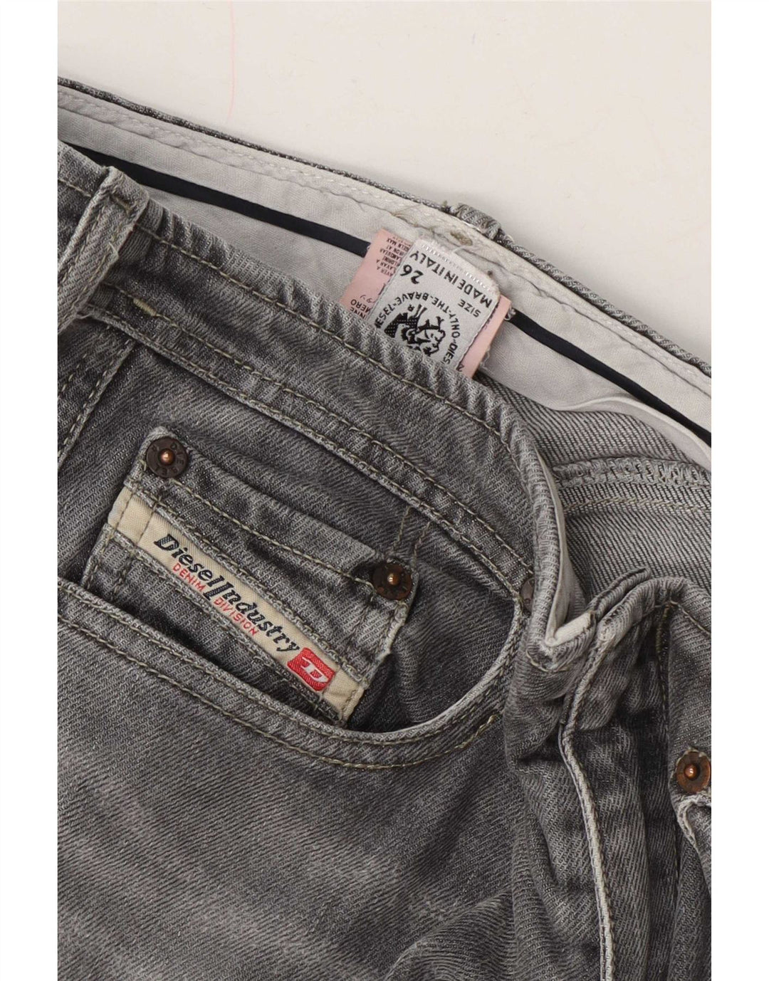 Jeans feminino diesel queimado W26 L27 algodão cinza