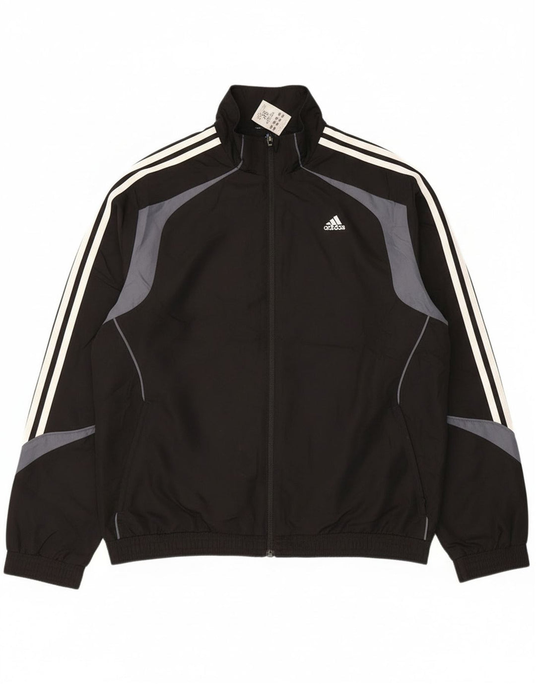 Adidas Mens Tracksuit Top Jacket UK 42/44 Grande Preto Colorblock Poliéster