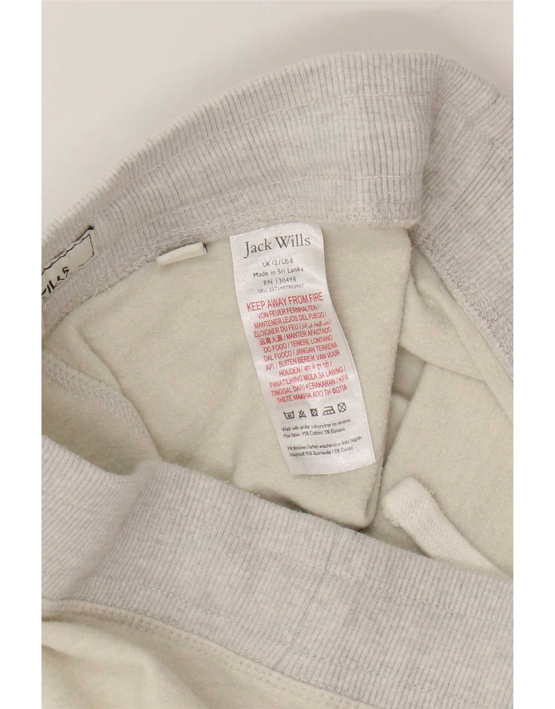 Leggings gráficas femininas Jack Wills Reino Unido 12 algodão cinza médio