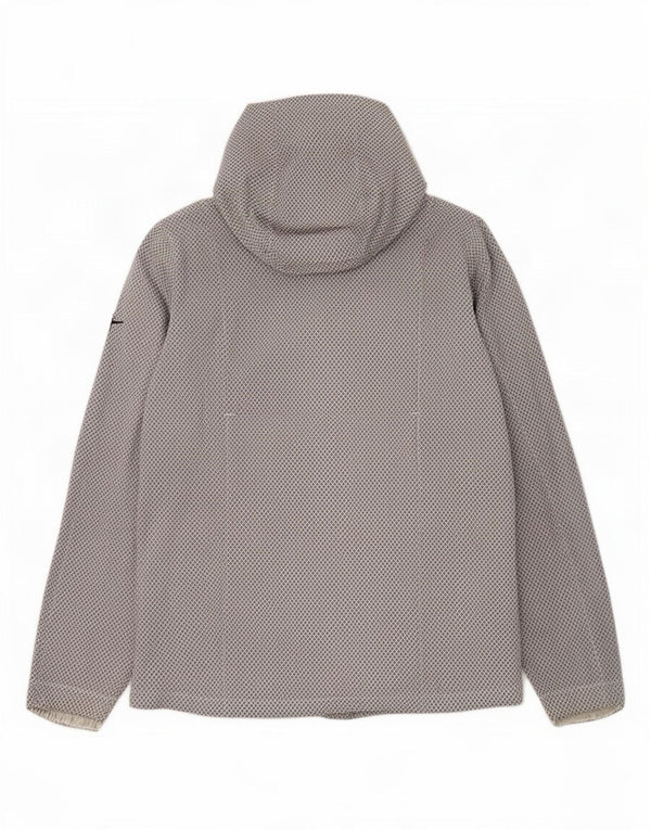 Jaqueta de chuva masculina Nike com capuz UK 38 Nylon geométrico cinza médio