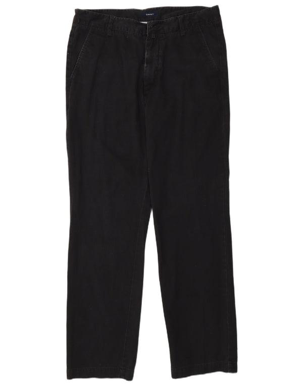 Gant Calça masculina New Haven Regular Fit Chino W34 L32 Algodão Preto