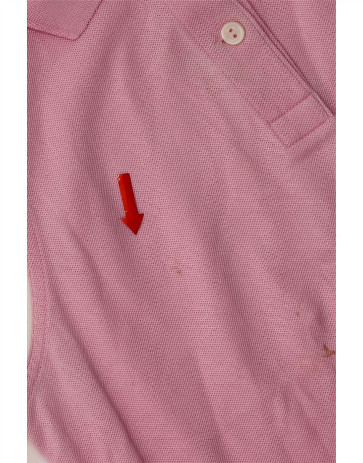 Camisa polo feminina sem mangas Lacoste tamanho 40 algodão rosa médio