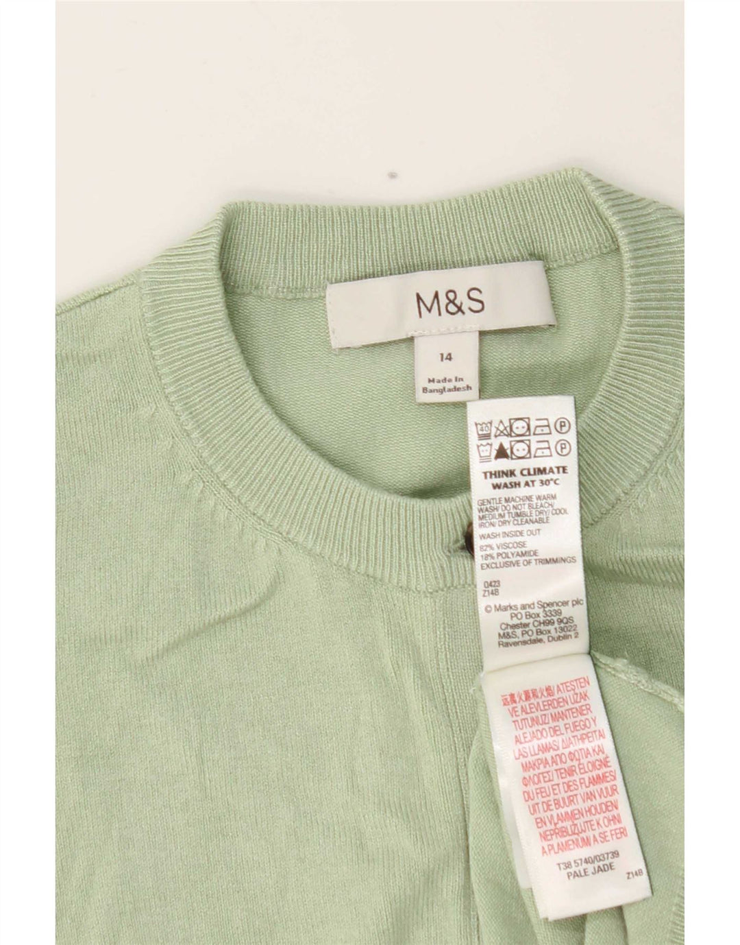 Suéter cardigã feminino Marks & Spencer UK 14 viscose verde médio