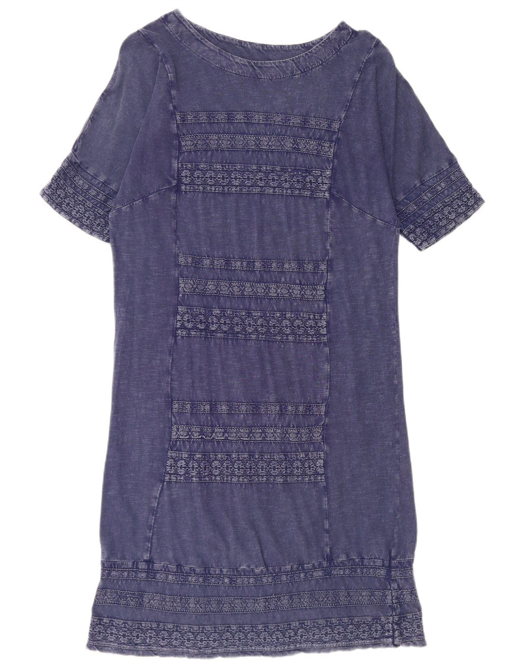 Vestido feminino White Stuff UK 12 algodão azul marinho médio