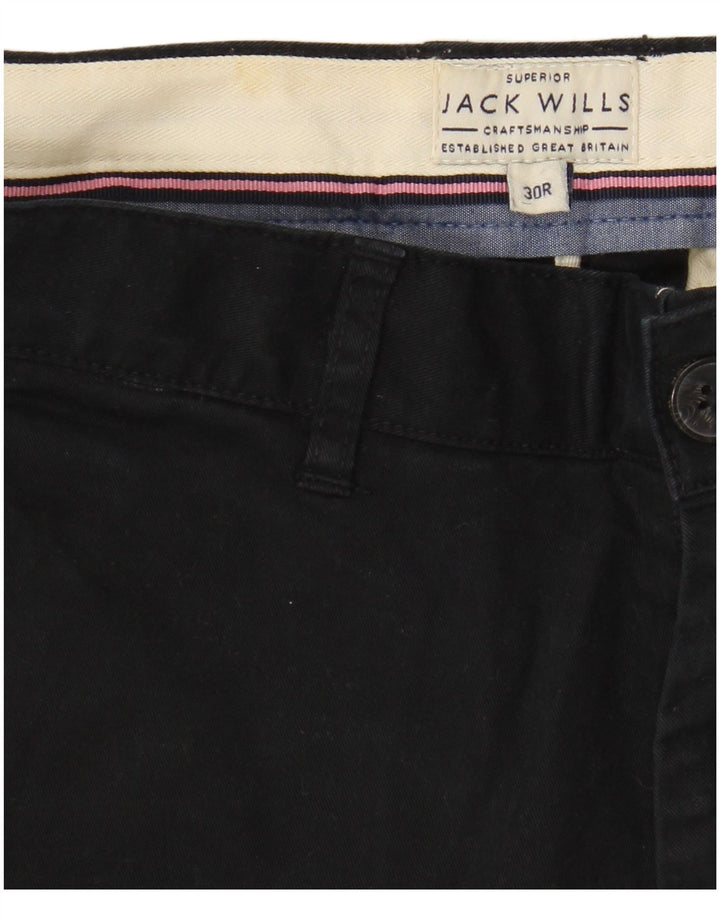 Jack Wills Mens Chino Shorts W30 Médio Algodão Preto