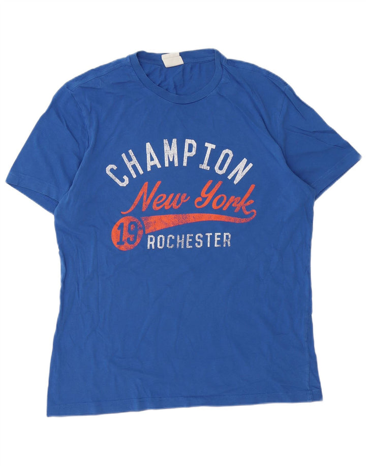 Camiseta masculina gráfica CHAMPION grande azul