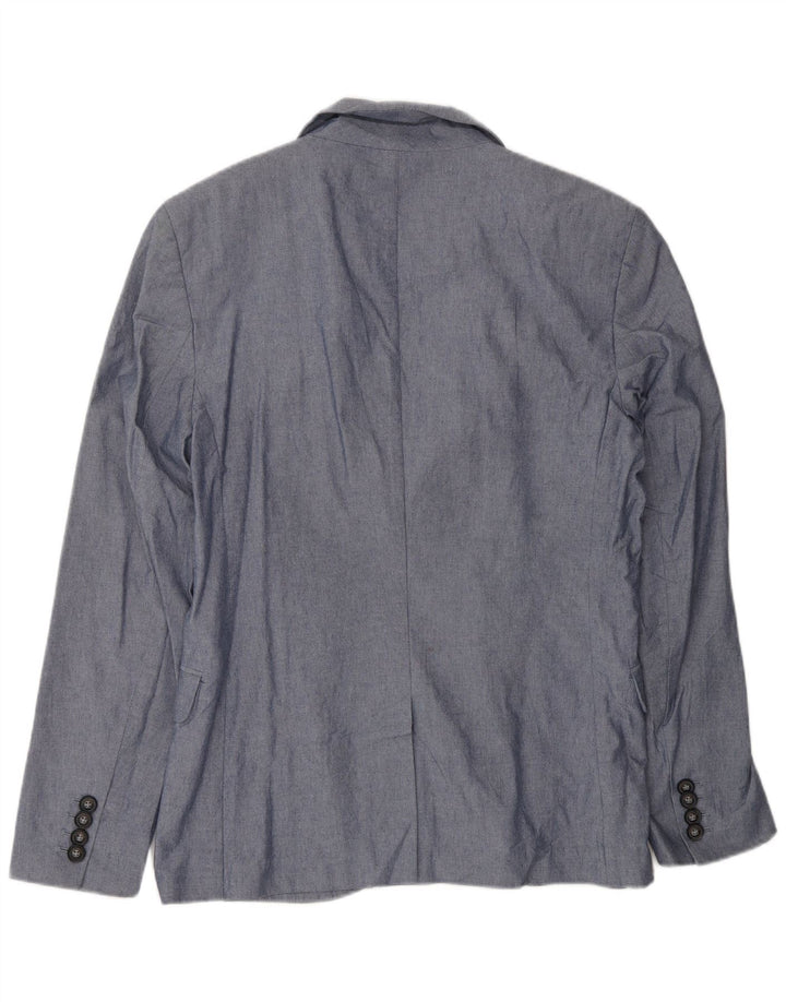 Jaqueta blazer masculina de 2 botões Jack Wills Reino Unido 38 algodão azul médio