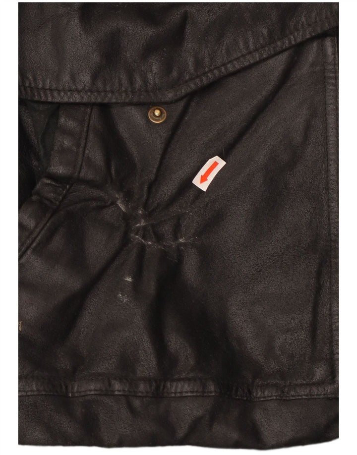 Jaqueta de couro masculina vintage IT 56 3XL couro preto