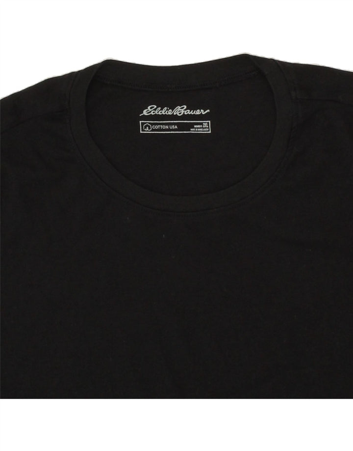 EDDIE BAUER Womens T-Shirt Top UK 20 2XL Black Cotton Vintage Eddie Bauer and Second-Hand Eddie Bauer from Messina Hembry 