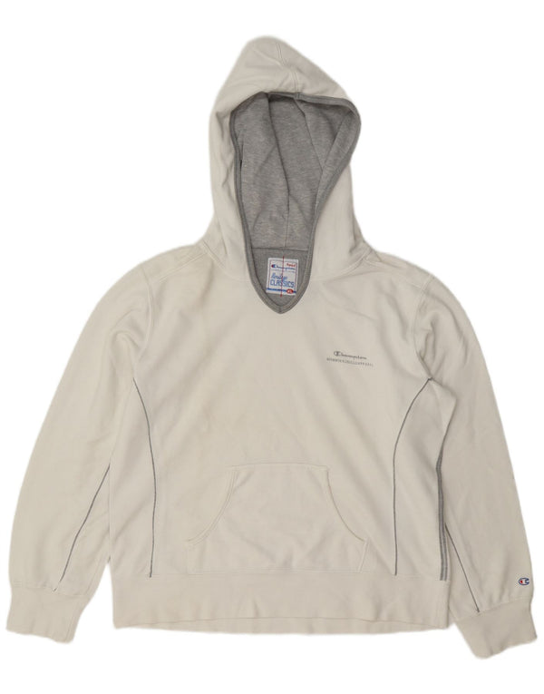 Jumper com capuz feminino Champion Heritage Classics UK 18 XL algodão branco