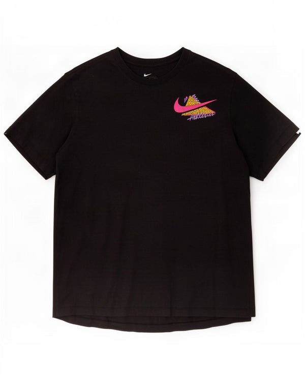 Camiseta Nike Masculina Dri Fit Graphic Top Grande Algodão Preto