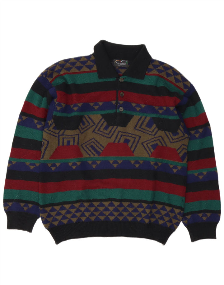 Suspense Mens Polo Neck Jumper Sweater IT 48 Médio Multicolorido Geométrico