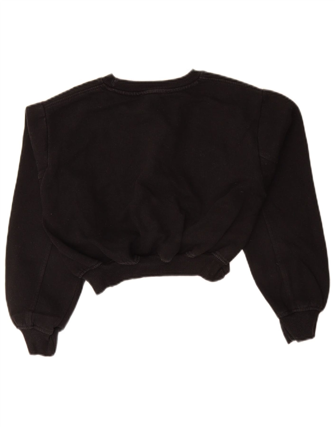 Zara Womens Crop Sweatshirt Jumper Reino Unido 10 Pequeno Preto