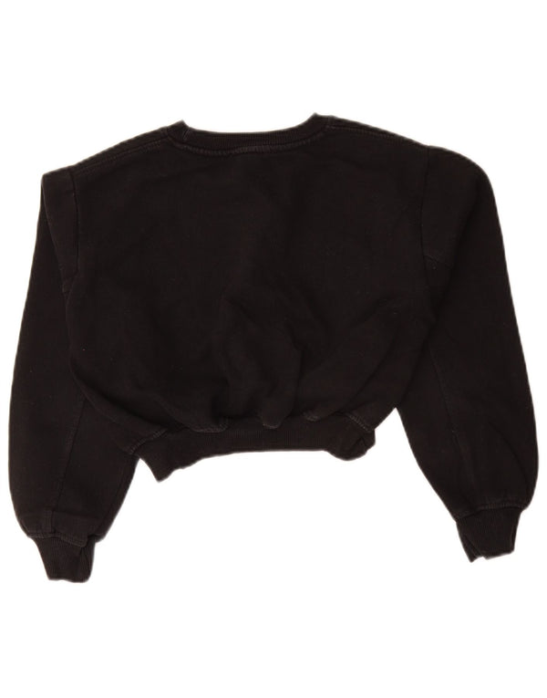 Zara Womens Crop Sweatshirt Jumper Reino Unido 10 Pequeno Preto