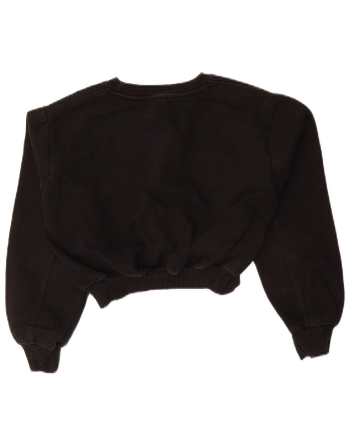 Zara Womens Crop Sweatshirt Jumper Reino Unido 10 Pequeno Preto