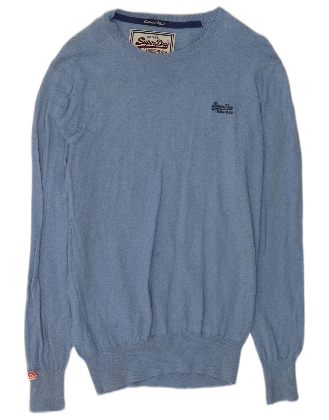 Suéter masculino Superdry com gola canoa grande algodão azul