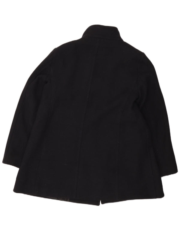 Zara Womens Pea Coat UK 18 XL Lã Azul Marinho
