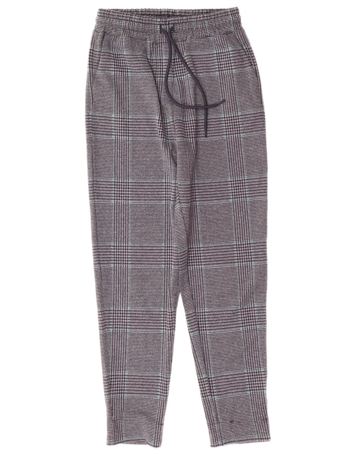 Calça de treino feminina MARKS & SPENCER Reino Unido 8 pequeno cinza houndstooth