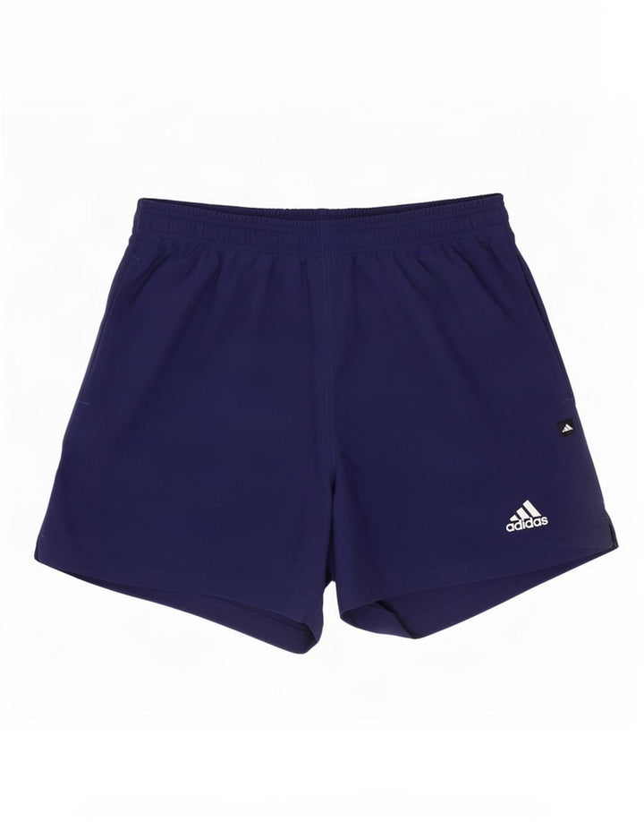 Shorts esportivos masculinos Adidas grandes poliéster azul marinho
